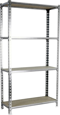 PROREGAL Schwerlastregal Mid Muli mit 4 verstellbaren Fachböden, Farbe Weiß, H x B x T: 150 x 110 x 30 cm