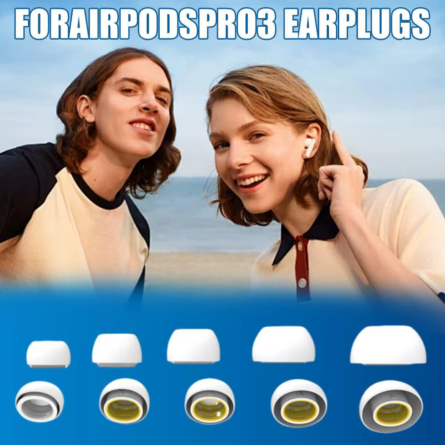 Apple Ersatz-Ohrstöpsel aus Silikon für AirPods Pro 3, In-Ear Ohrhörer-Abdeckungen, Weiß - Bild 2