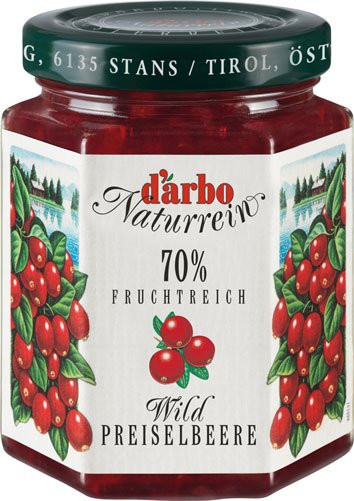 Darbo Fruchtreich Wildpreiselbeer-Konfitüre 70 % Frucht 200 g - Bild 1