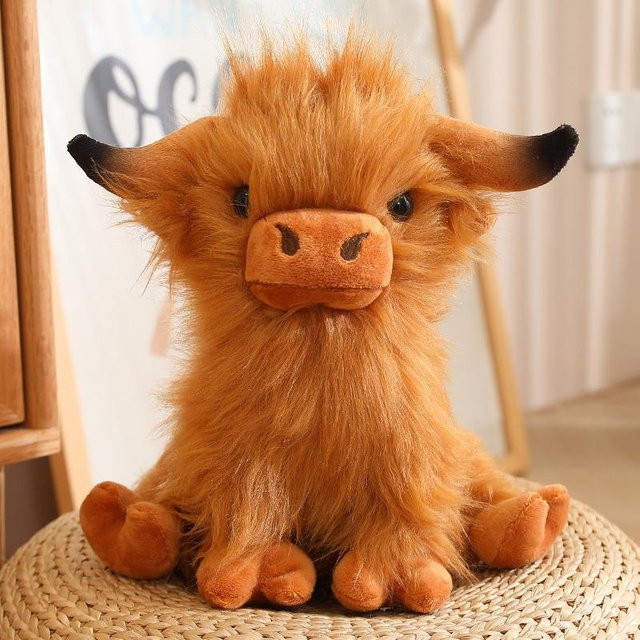 Süßer Mu Cheng Highland Cow Plüschtier, braun, 27 cm - Bild 1