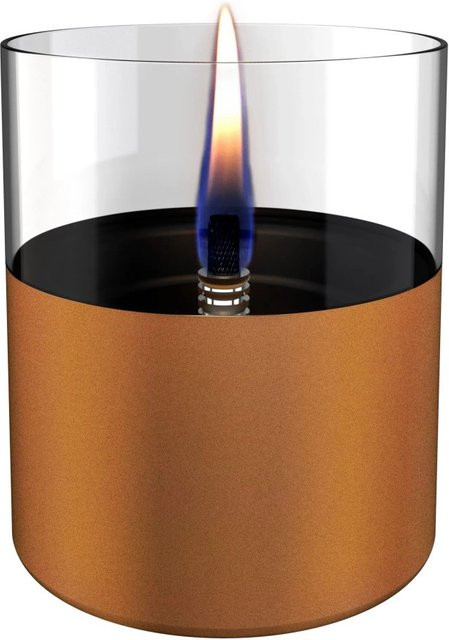Tenderflame Tischfeuer Lilly in Kupferfarben mit 250 ml Tank aus Glas und Edelstahl - Bild 1