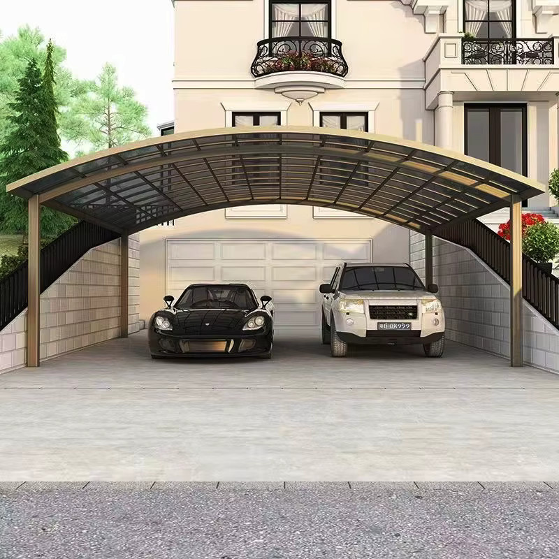 VillaShelter Carport Baldachin aus Aluminiumlegierung in Grau mit gebogenem Design - Bild 2