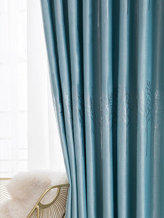 CENTURyMiG Luxus Vorhang aus Satin in Blau, blickdicht und leicht für Wohnzimmer und Schlafzimmer - Bild 5