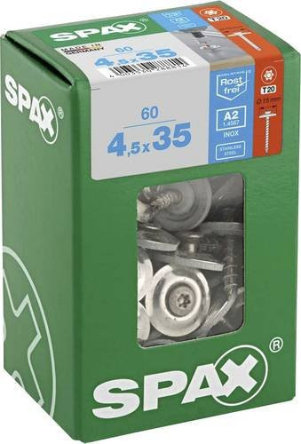 Spax Spenglerschraube Edelstahl A2 mit T-STAR plus Antrieb, Farbe Silber, Durchmesser: 4,5 mm, Länge: 35 mm, 60 Stück - Bild 1