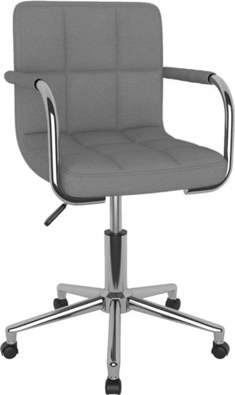 Vidaxl Esszimmerstuhl drehbar in Grau aus modernem Polyester-Stoff mit Chrom-Elementen - Bild 1