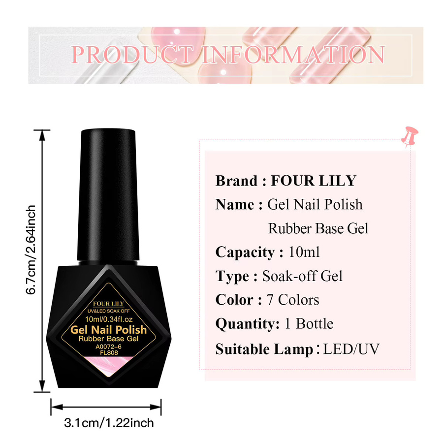 FOUR LILY Gel-Nagellack, Nude Pink, 10 ml - Bild 5