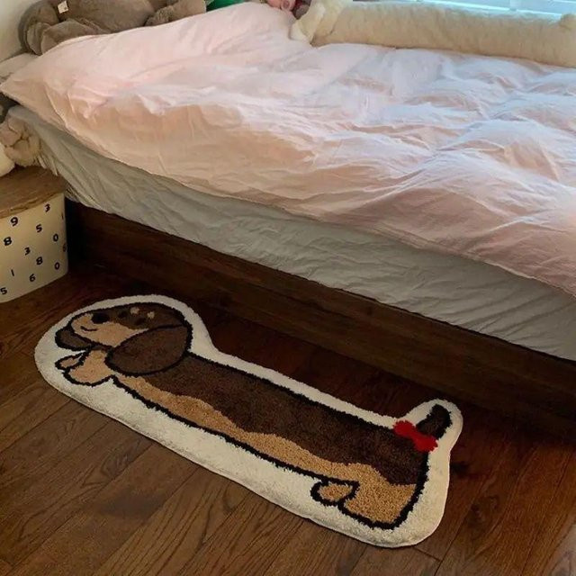 Lodestar Dackel Fußmatte mit Streifen-Design, weicher Teppich für Wohnzimmer, Schlafzimmer oder Küche, B/B: 60 x 160 cm, Mehrfarbig - Bild 1