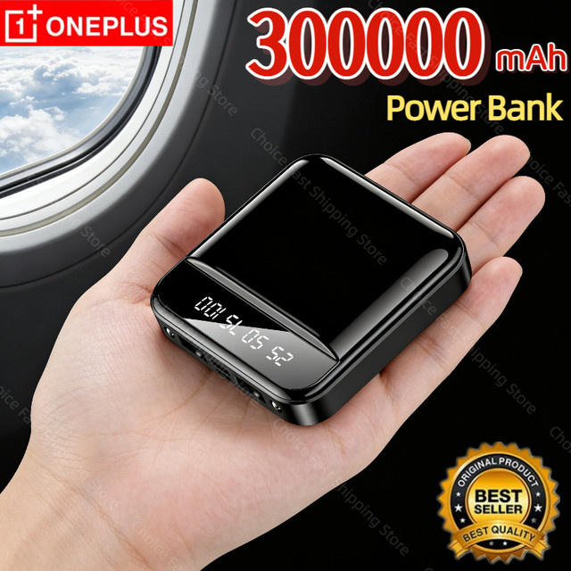 OnePlus Mini Power Bank Tragbares Ladegerät mit LED-Digital-Display, 30000mAh, Schwarz - Bild 1