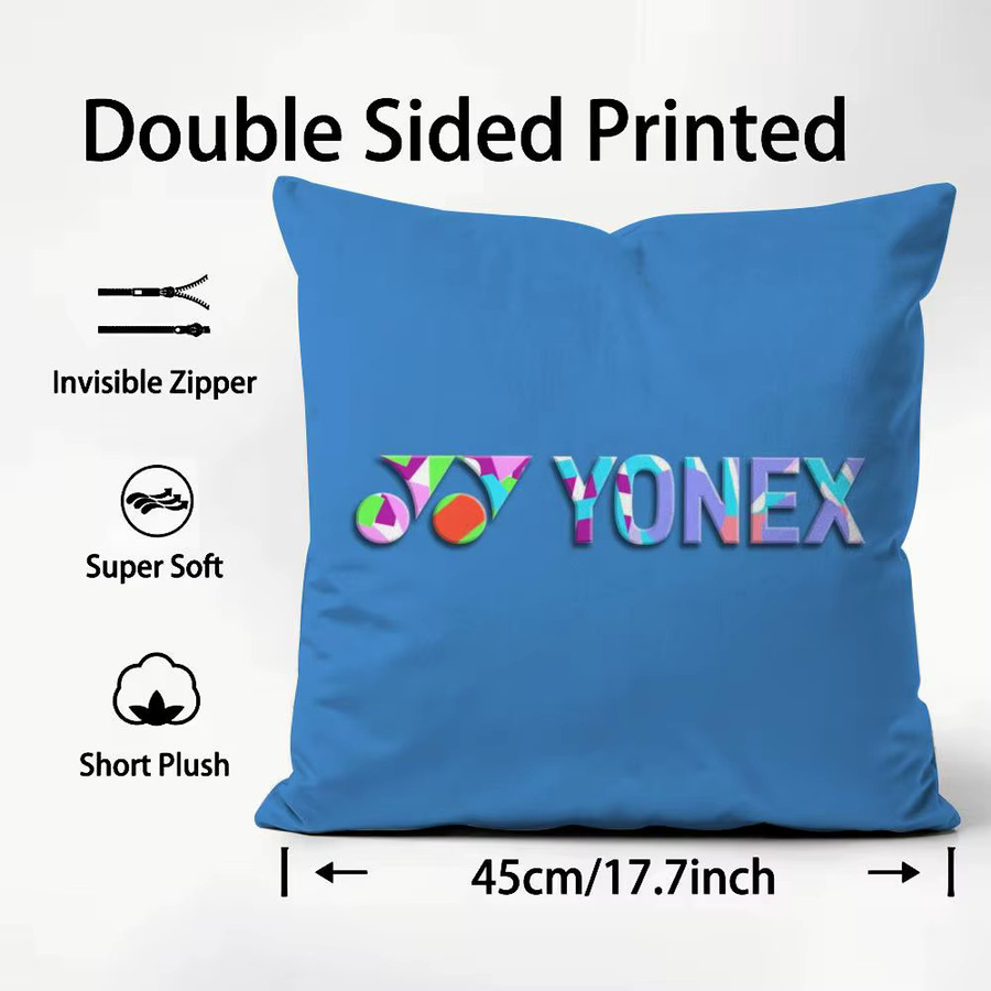 Y-Yonex Luxus-Kissenbezug mit grafischem Muster in Schwarz und Blau, quadratisch, 30 x 30 cm - Bild 2