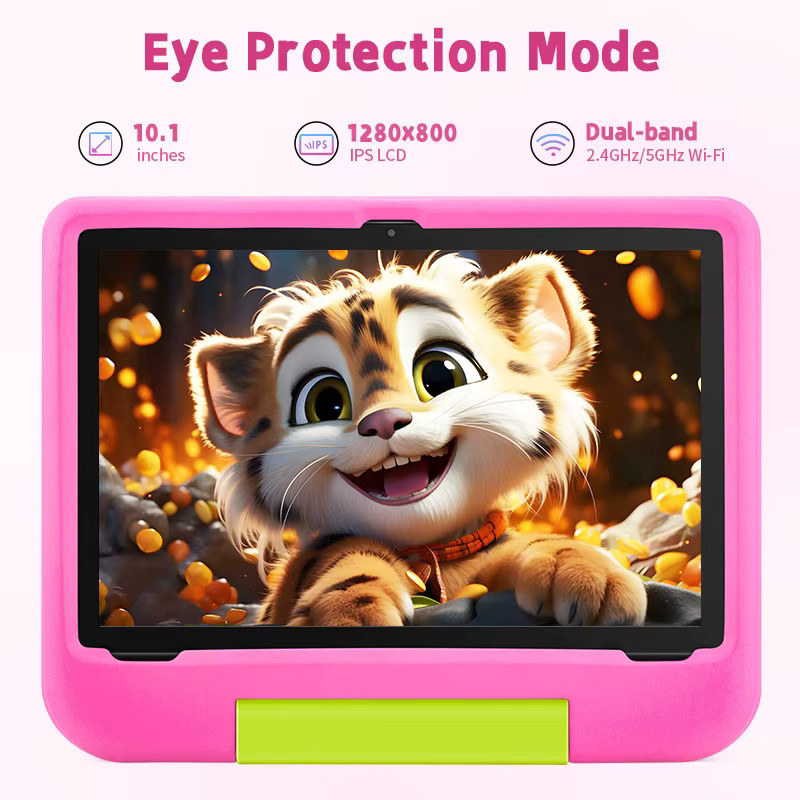 Paitanry Studenten-Tablet Android 15 mit 10 Zoll IPS HD Touchscreen, Octa-Core, 8GB RAM, 64GB ROM und WLAN in Pink - Bild 2