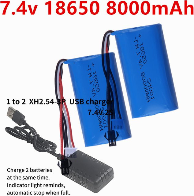 RC.BURST Li-Ionen-Akku 7,4V 8000mAh 18650 SM-2P, Ersatzteile - Bild 1