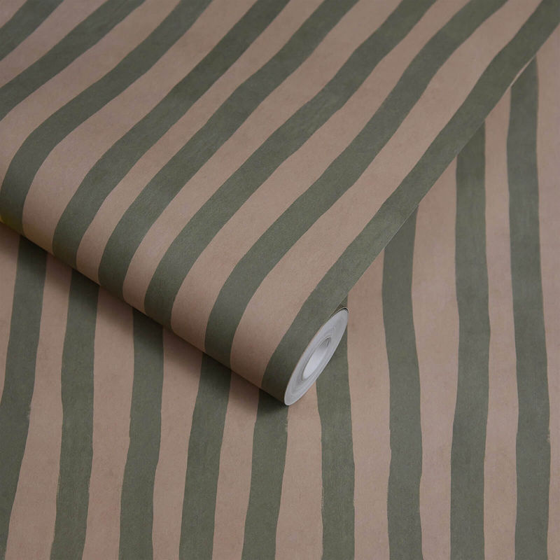 House of Hackney Tapete Artists Stripe in Sap/Alabaster mit abstraktem Streifenmuster aus Vlies - Bild 4