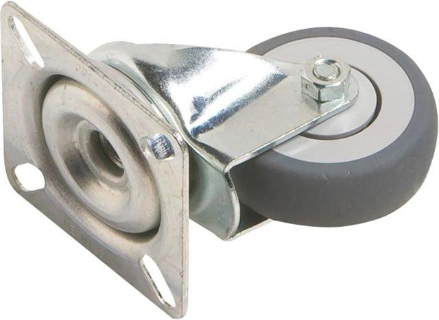 App.-Lenkrolle von OBI mit Platte und Kugellager, Durchmesser: 50 mm, Tragkraft: 45 kg, Farbe: Silber, Material: verzinkter Stahl und Kunststoff - Bild 1