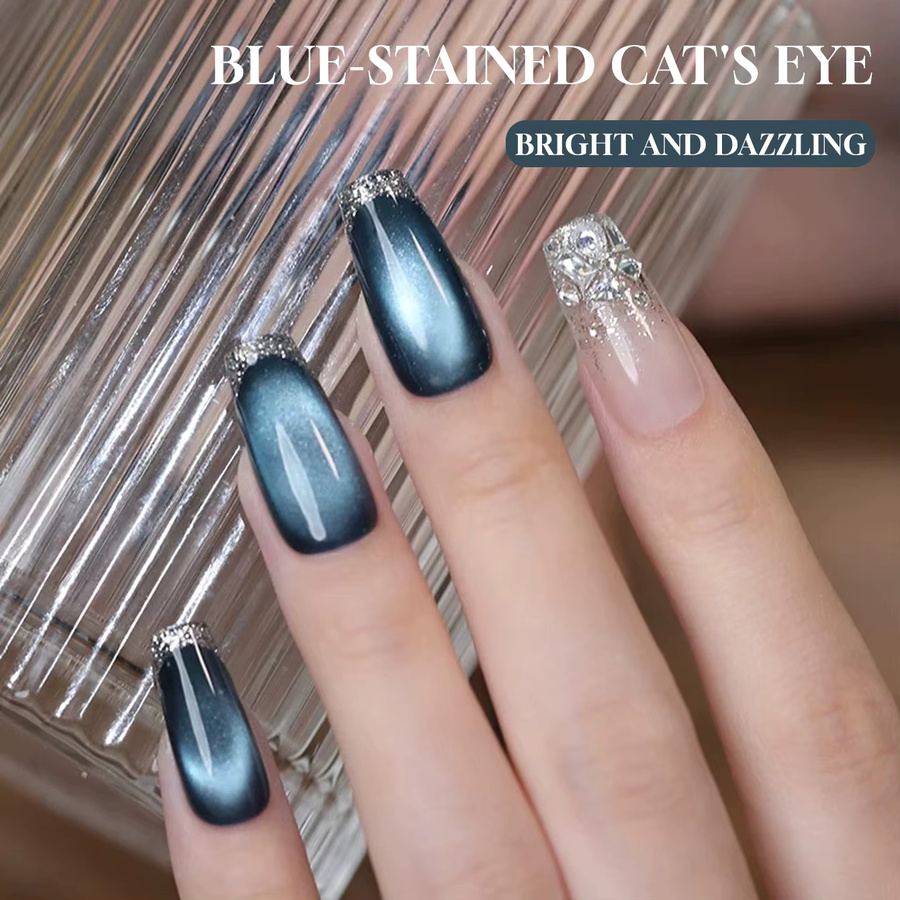 MIANEL NAIL Katzenauge Gel Nagellack, Eisblau, Schimmernd, 12 ml - Bild 6