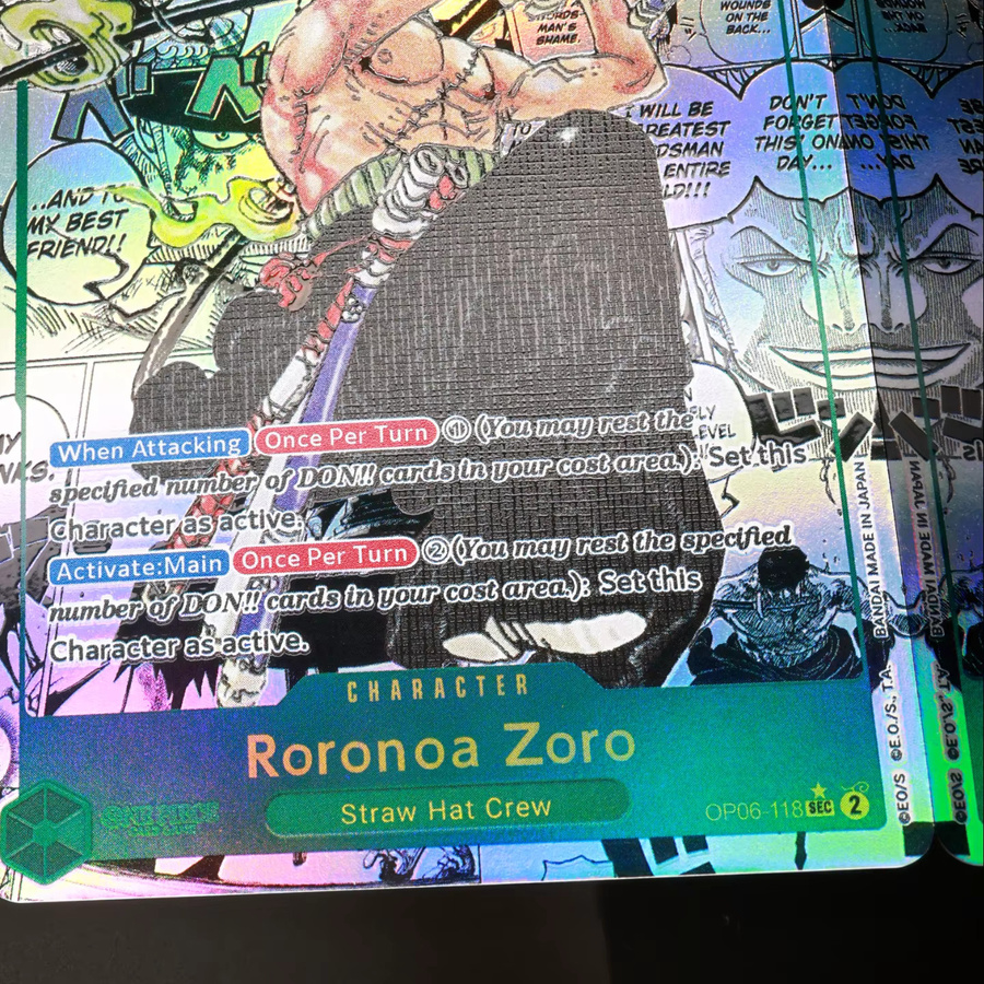 Bandai One Piece Zoro Manga-Karte, Grün, Englisch - Bild 3