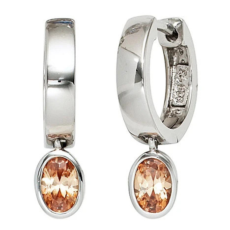 Colfem Creolen 925 Silber, Zirkonia, Unisex - Bild 1