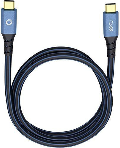 Oehlbach USB-Kabel USB 3.2 Gen1 mit USB-C Stecker und USB-C Stecker, Blau, 1,00 m - Bild 1