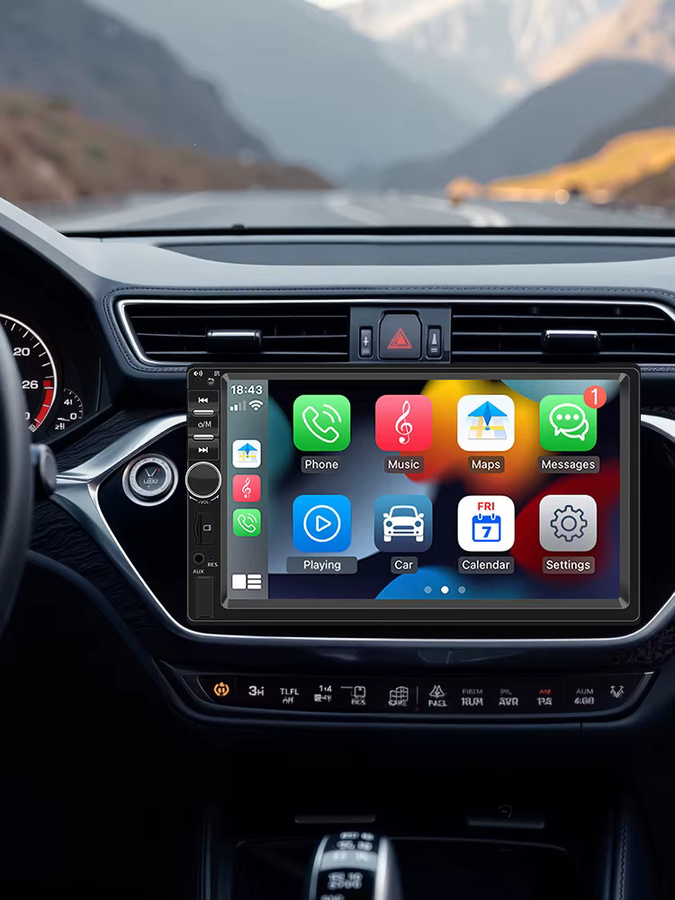 Hippcron 7-Zoll Autoradio 1DIN mit Bluetooth, Carplay und Android Auto, universeller Touchscreen Radioplayer in Schwarz - Bild 7