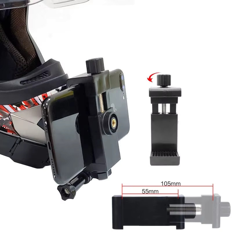 Helm-Basis-Halterung für GoPro und DJI OSMO Action 4 Sportkameras, Schwarz - Bild 3