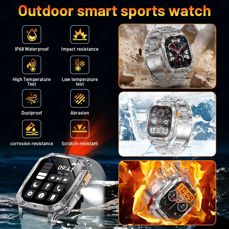 LIGE Smartwatch, Edelstahl, Schwarz, 10 ATM, Herren - Bild 2