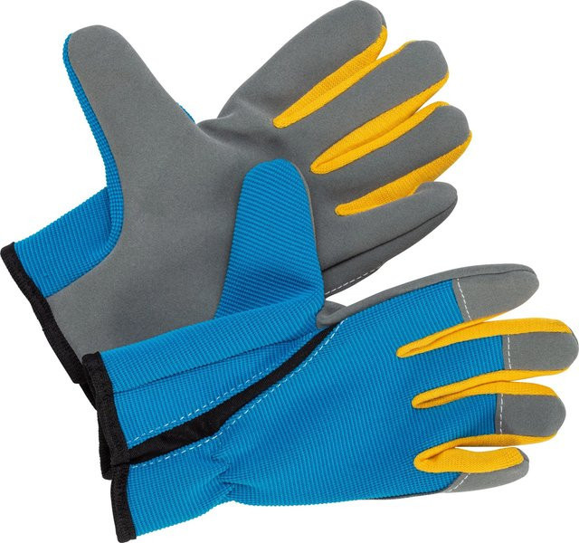 Kinderhandschuhe in Blau, Gelb und Grau, Größe 5 - Bild 1