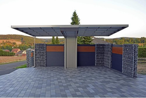 Ximax Einzelcarport Neo Typ 3150 Aluminium in Edelstahl-Look, B/T: 307,8 x 495 cm, Höhe: 274,3 cm, silberfarben - Bild 2