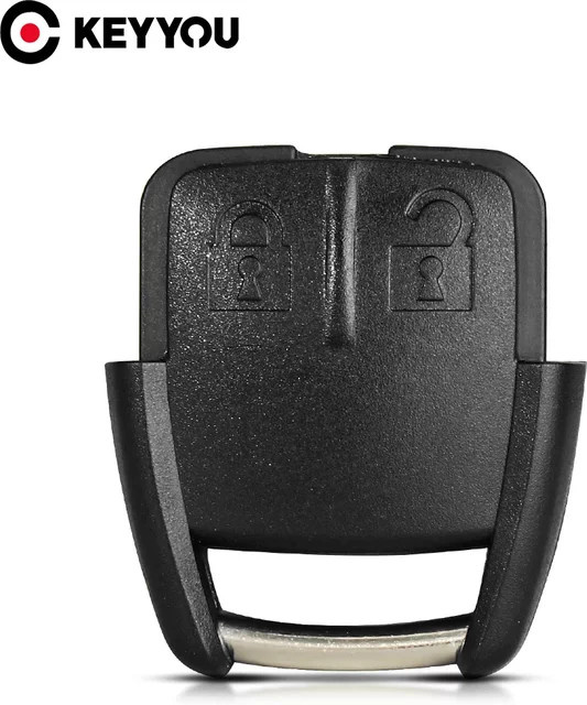 KEYYOU Ersatz-Fernschlüsselgehäuse mit 2 Tasten ohne Klinge für Chevrolet Cruze Aveo und Opel in Schwarz - Bild 1
