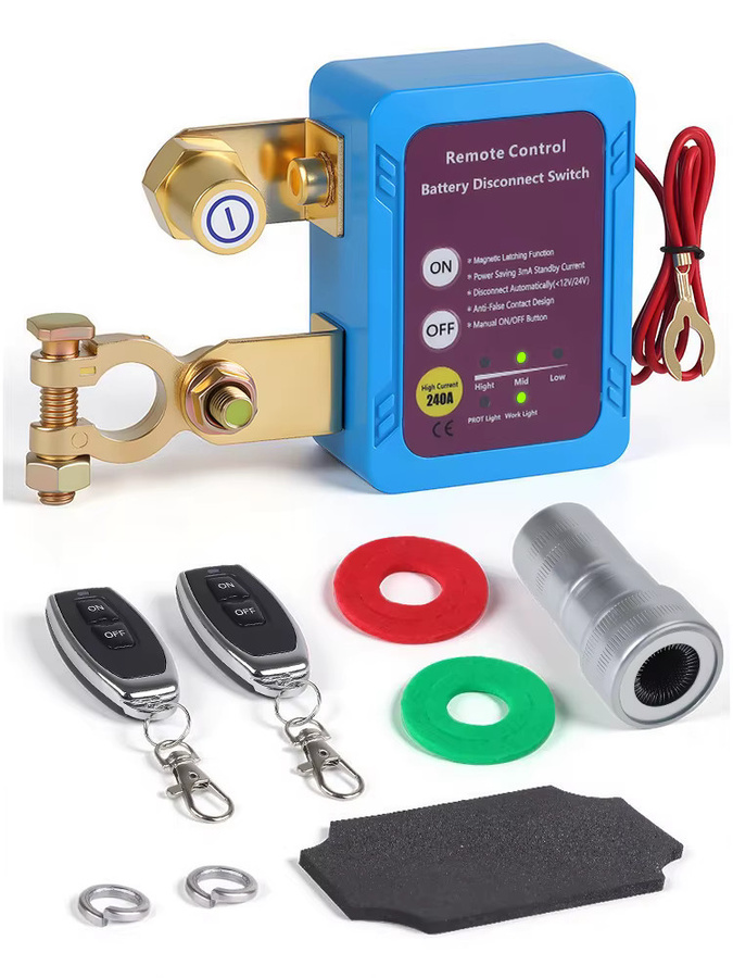 CNSPEED Batterietrennschalter mit Fernbedienung für PKW und LKW, 12 V, 240 A, blau/rot - Bild 6