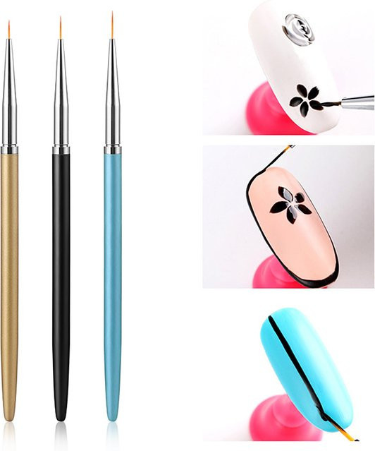 LINMANDA Nagelkunst-Zeichenstifte, 3-teilig, Maniküre-Pinsel - Bild 1