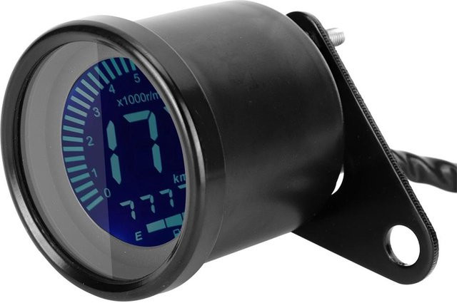 Neoglint Motorrad LCD Tachometer mit 7 Farben und Kilometerzähler in Schwarz - Bild 1