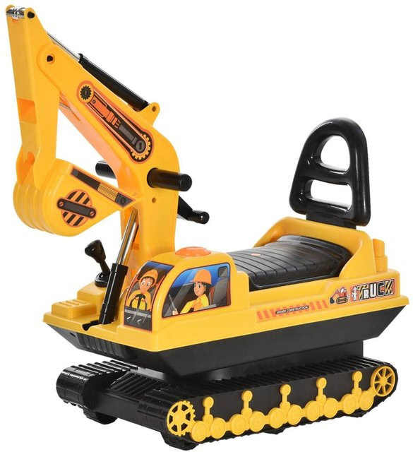 HOMCOM Kinder Rutscherfahrzeug Bagger Gelb mit Schaufel und Hupe, B/H/L: 24 x 58,5 x 78 cm - Bild 6