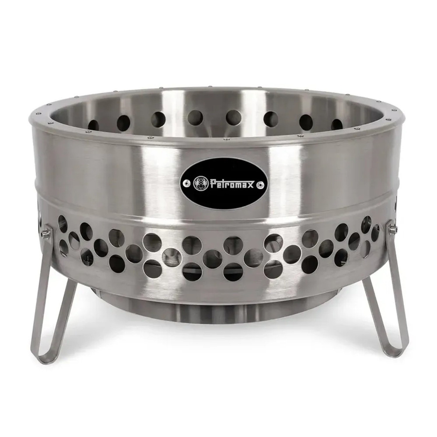 Petromax Feuerschale Tyropit aus Edelstahl in Silber mit Kohlerost und Hitzeschild, Höhe: 34,9 cm, Durchmesser: 57 cm - Bild 2