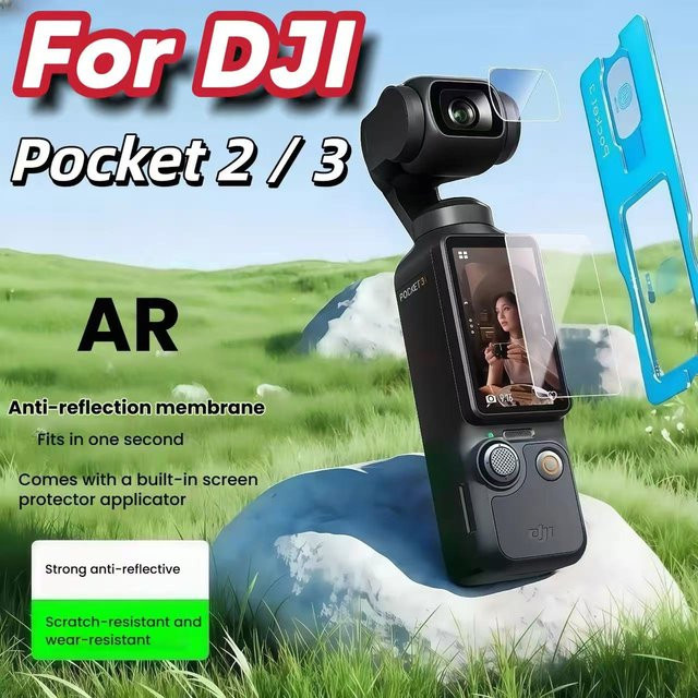 DJI OSMO Pocket 3 und Pocket 2 Displayschutzfolie aus gehärtetem Glas mit AR-Beschichtung, transparent und blendfrei - Bild 1