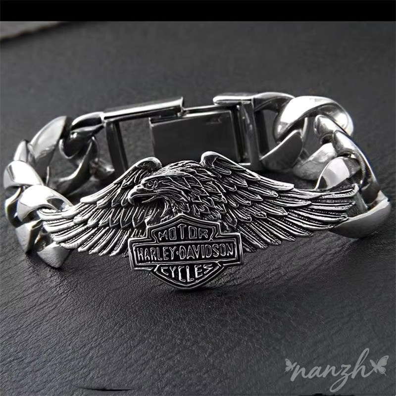Harley-Davidson Armband, Edelstahl, Silber, Unisex - Bild 2
