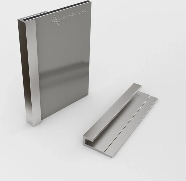 Aluverbund24 Abschlussprofil für Alu Verbundplatten in Silber, Länge: 200 cm - Bild 1