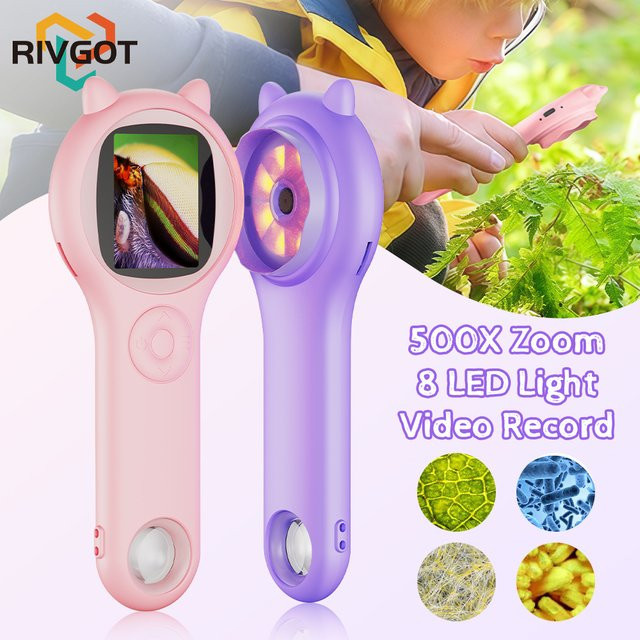 RIVGOT Elektronisches Mini-Mikroskop mit Silikonhülle Lernspielzeug - Bild 1