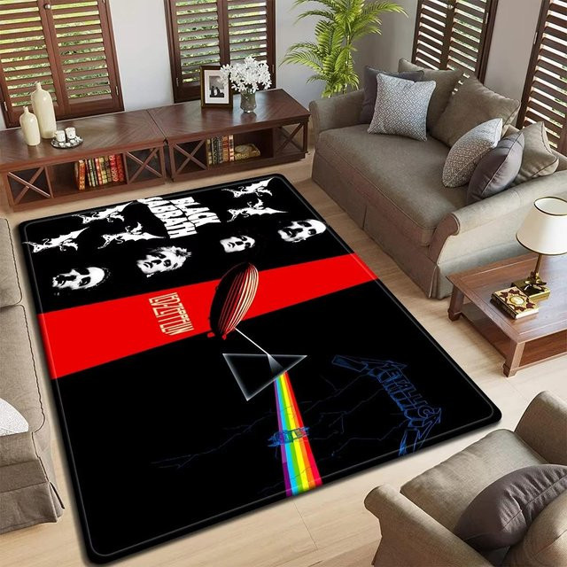 Karpetti Rock Band Logo Design Fußmatte, rutschfest und waschbar, Schwarz, B: 120 cm, T: 80 cm - Bild 1