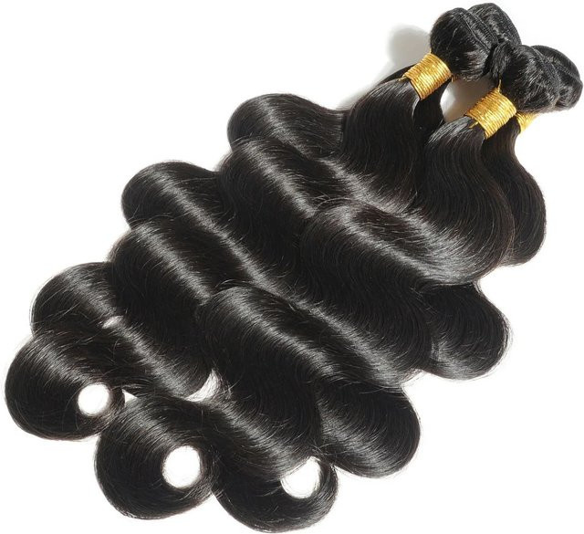 FIUMER Body Wave Echthaar-Bündel, Brasilianisches Jungfrauenhaar, Schwarz - Bild 1
