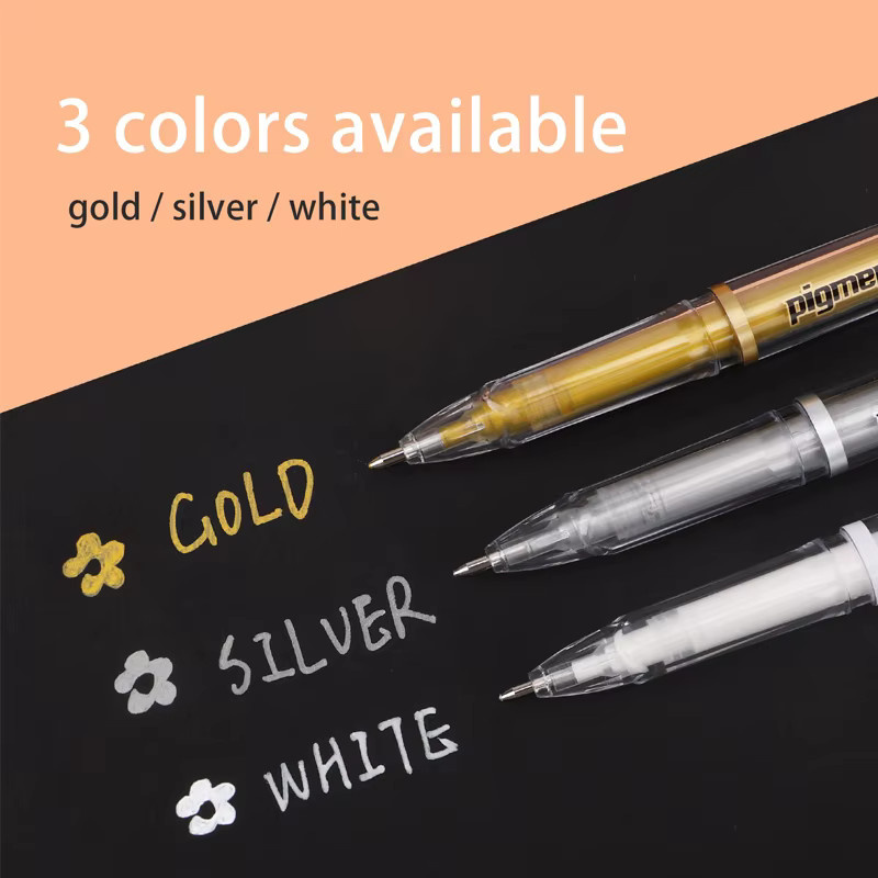 Lekreo Highlight-Gelstifte Set mit extra feiner Spitze 1,0 mm in Gold, Silber und Weiß für Kunst und Zeichnungen - Bild 4