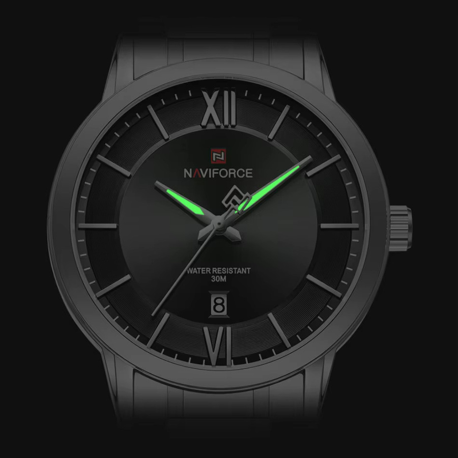 NAVIFORCE Armbanduhr, Quarz, Edelstahl, Schwarz, Herren - Bild 5