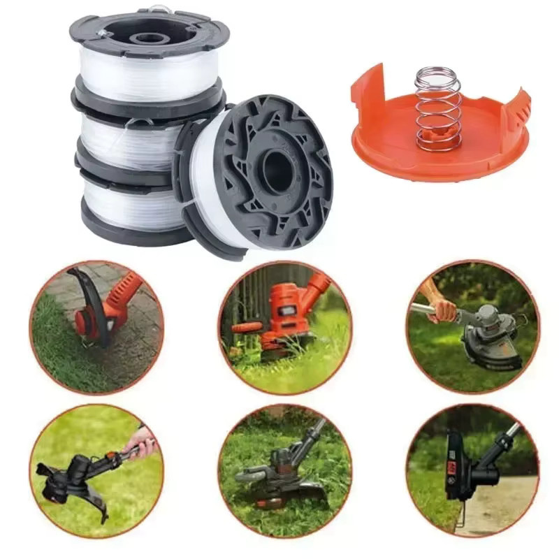 Black Decker Ersatzteil-Set mit 4 Fadenspulen und Spulendeckeln inklusive Feder für Rasenmäher GH400 GH500 GH600 GH610 GH900 GH912 - Bild 3