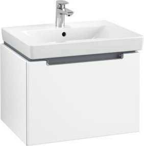 V&B Waschtischunterschrank Subway 2.0 in Weiß Matt mit Chromgriffen, B/T/H: 58,7 x 42,0 x 45,4 cm - Bild 1