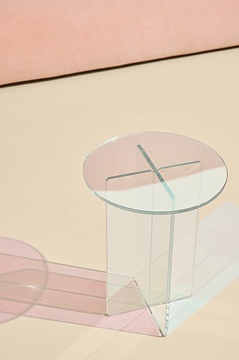Iris Beistelltisch Skimmer in Multicolour mit Glasplatte Durchmesser: 35 cm - Bild 1