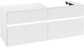 V&B Waschtischunterschrank Collaro in Weiß Matt mit LED-Beleuchtung B/T/H: 140 x 54,8 x 50 cm - Bild 1