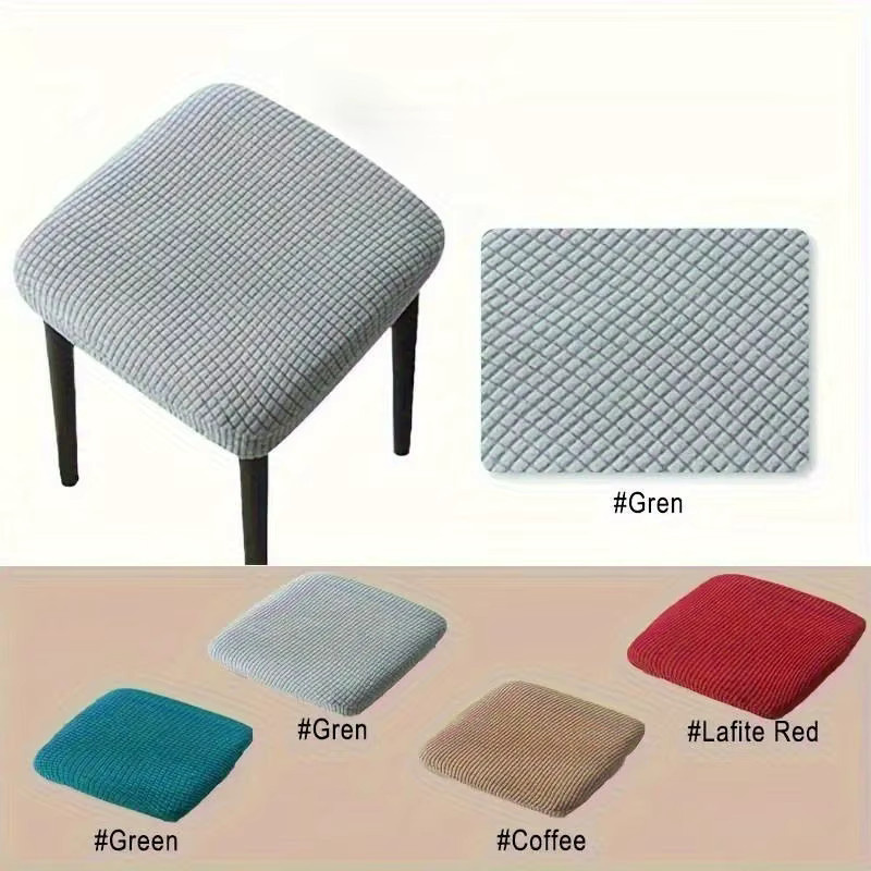 Beeinch Hocker Abdeckung Elastischer Schonbezug Quadratisch in Dunkelgrau - Bild 2