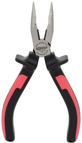 KS Tools 115.1018 Flachrundzange 45 Grad gebogen aus Werkzeugstahl in Schwarz, Länge: 165 mm - Bild 1