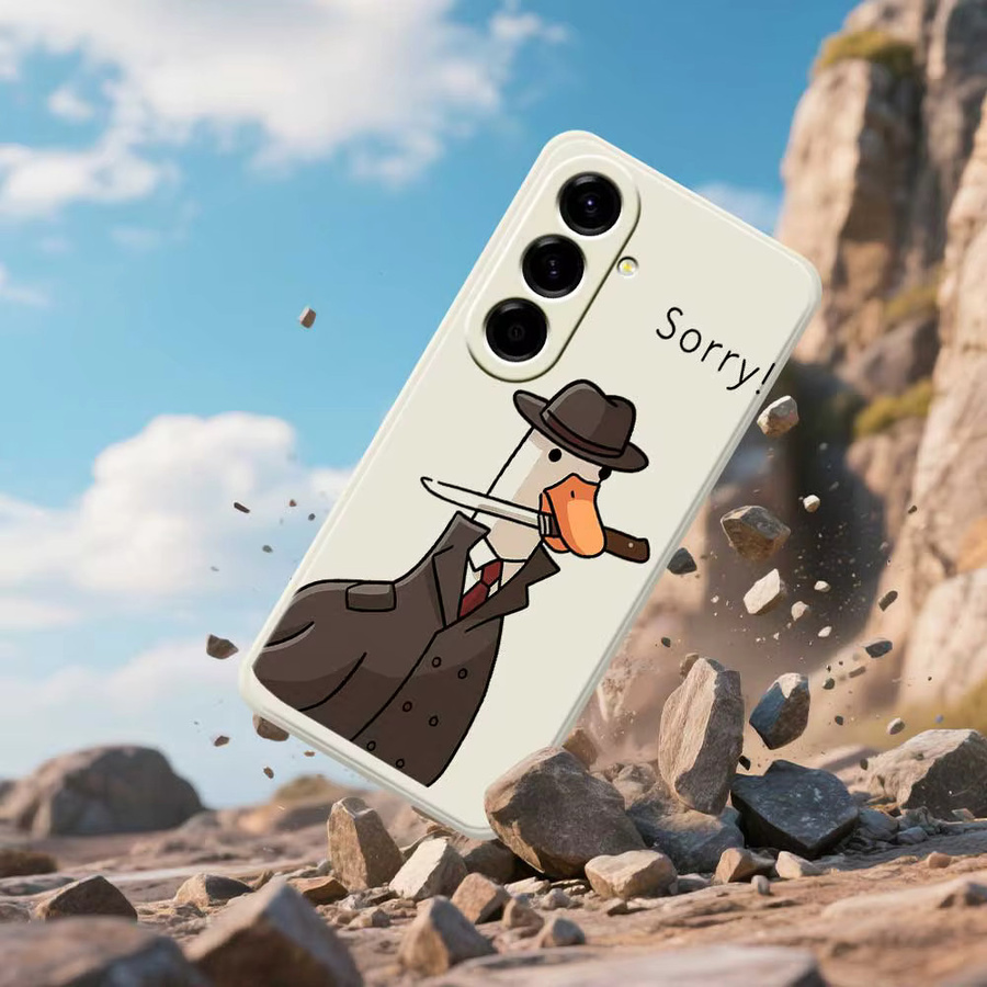 Samsung Galaxy Soft Cover mit Ente Detektiv Design für verschiedene Modelle wie A56 A55 A54 A53 A52 A51 A35 A34 A32 A31 A25 A23 A22 5G 4G - Bild 2