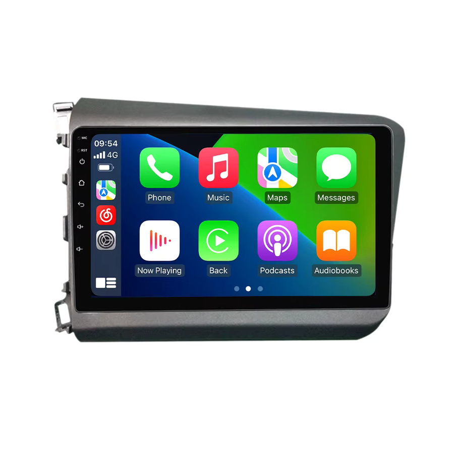 STRONGNAVI Multimedia Autoradio mit 9 Zoll Display für Honda Civic 2012-2015, kabelloses Android Auto und Apple CarPlay, Schwarz - Bild 4