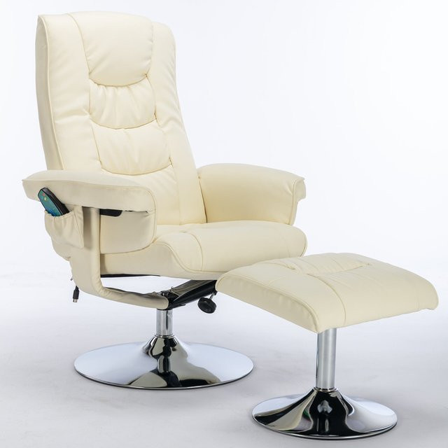 DEKO COLLECTION Massagesessel mit Heizfunktion und 5-Punkt-Massagegerät, 360° drehbar, Beige, B/T/H: 79 x 79 x 106 cm - Bild 1