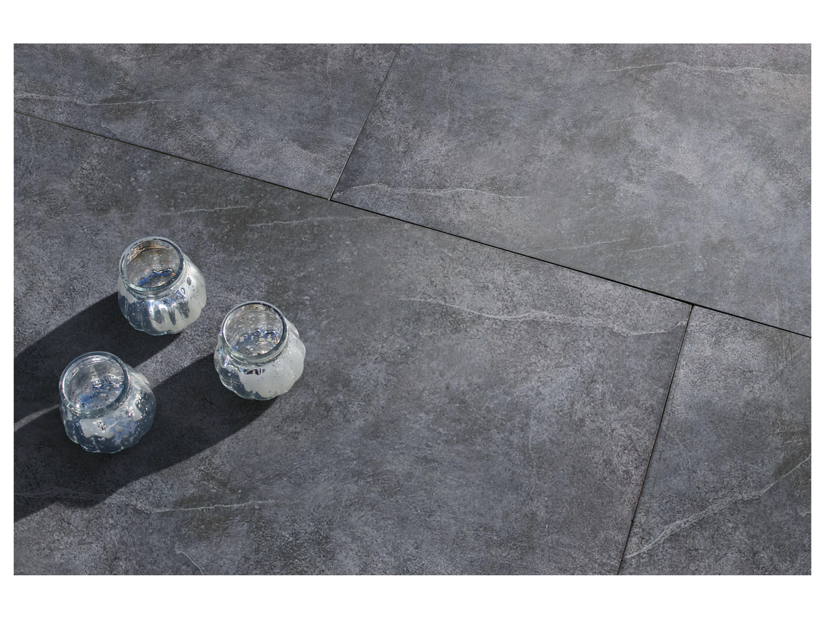 DIEPHAUS Terrassenplatte CERAMIA ROCA in Basalt Grau mit Steinoptik, B/T/H: 60 x 60 x 3 cm - Bild 2